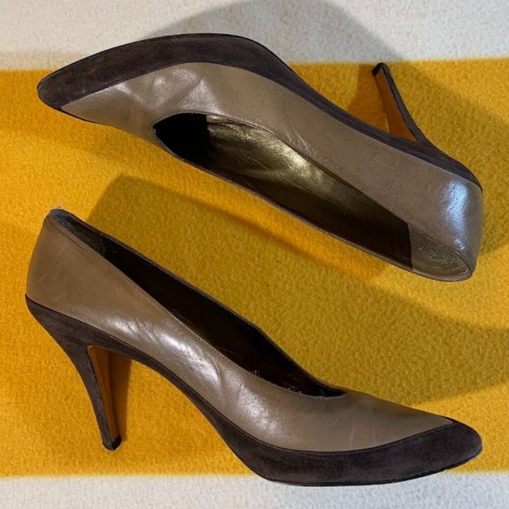 Elegant Brown Leather Heels